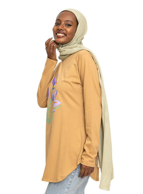 Biscuit Printed Long - Sleeve Design 5 - Khotwh